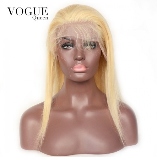 613 Straight Lace Front Wigs 100% Brazilian Virgin Human Hair Bleached Blonde Wigs
